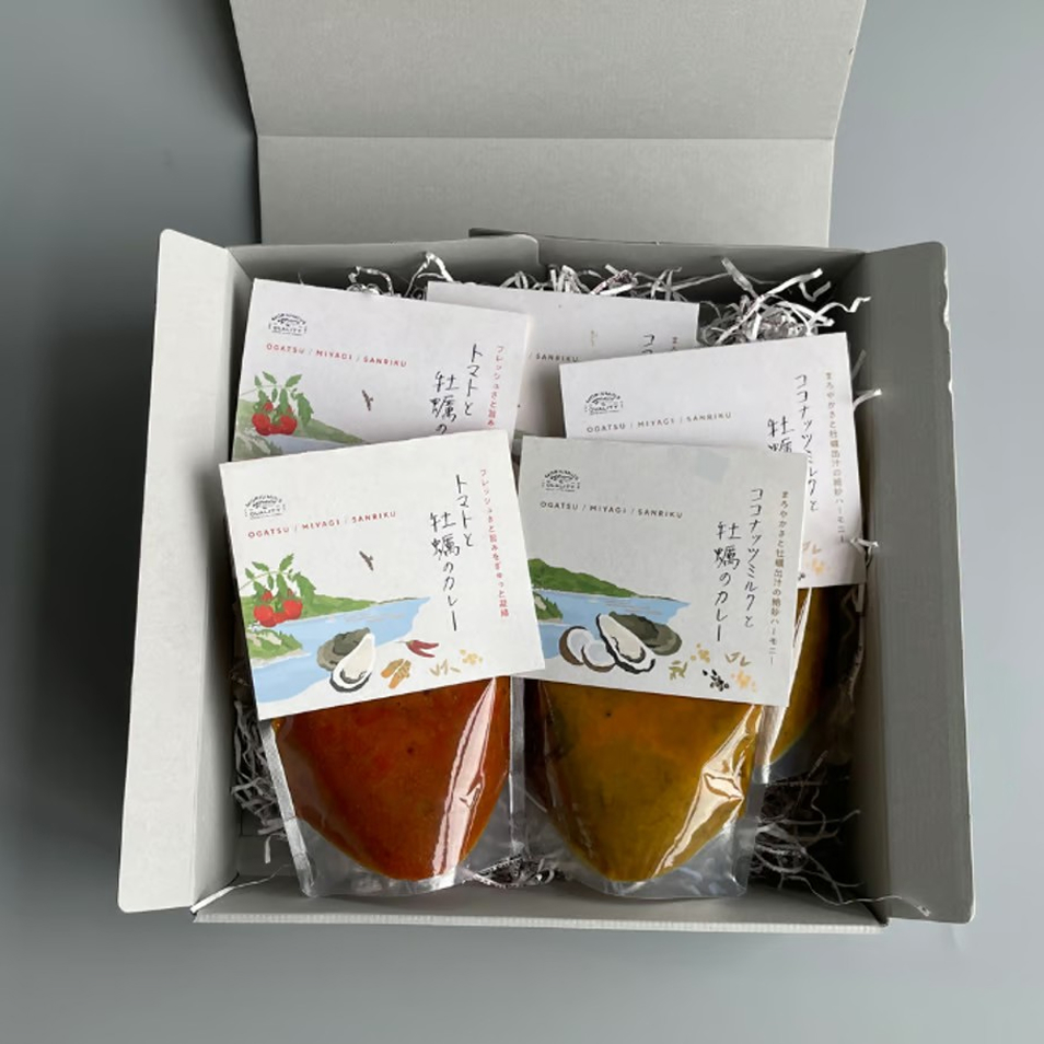 ココナッツミルクと牡蠣のカレー・トマトと牡蠣のカレーセット